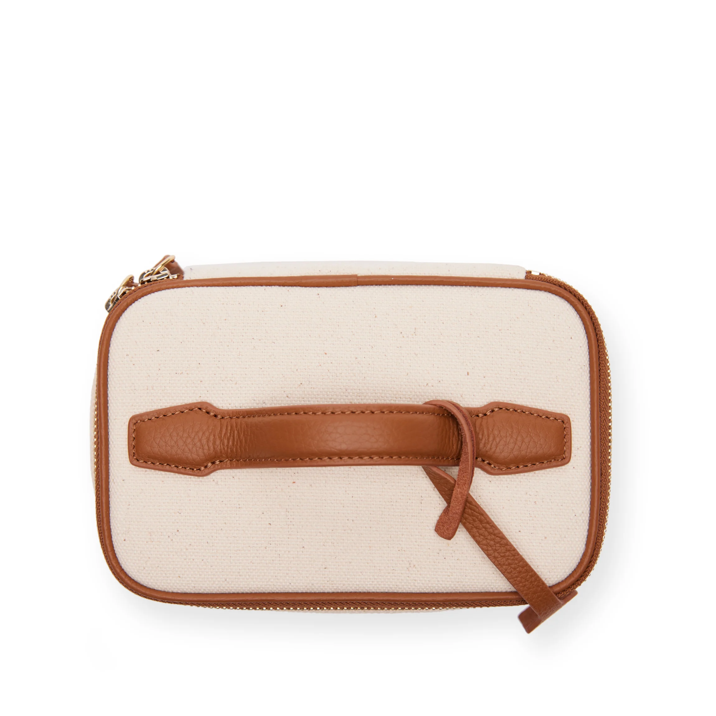 Small Train Case Natural Canvas/Saddle Brown - Image 5