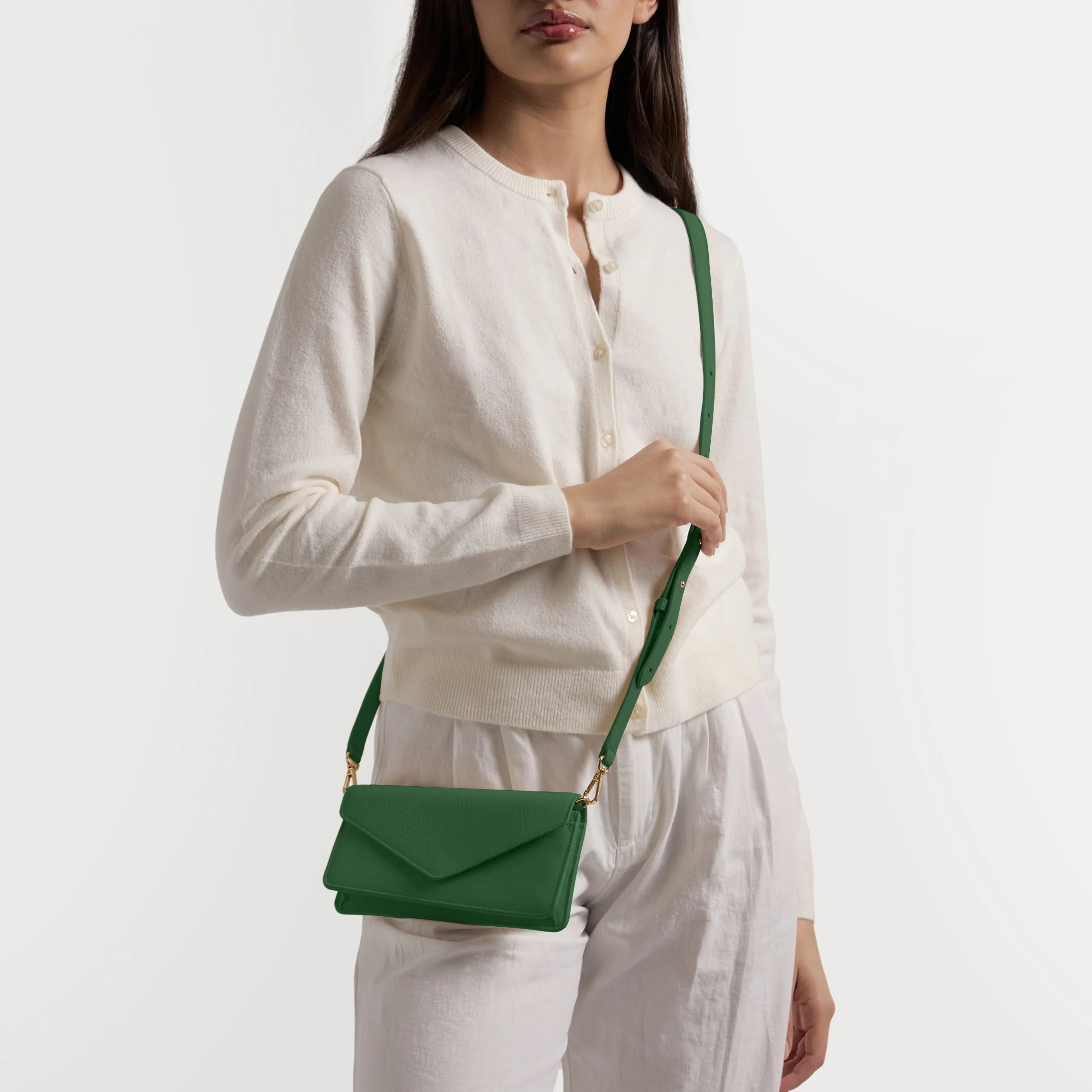 Small Willow Envelope Crossbody Fairway Green - Image 2