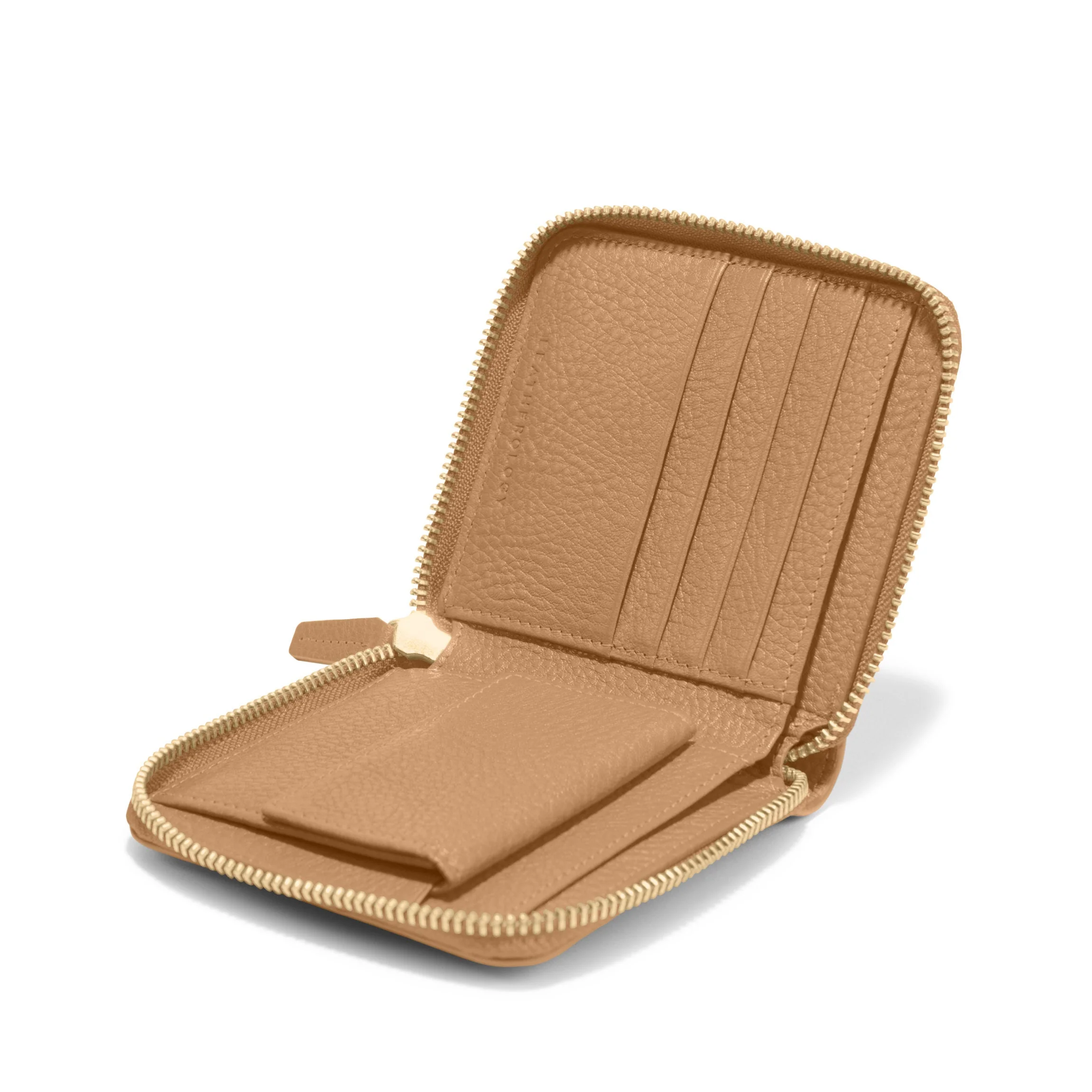 Small Zippered Wallet Camel - Image 2