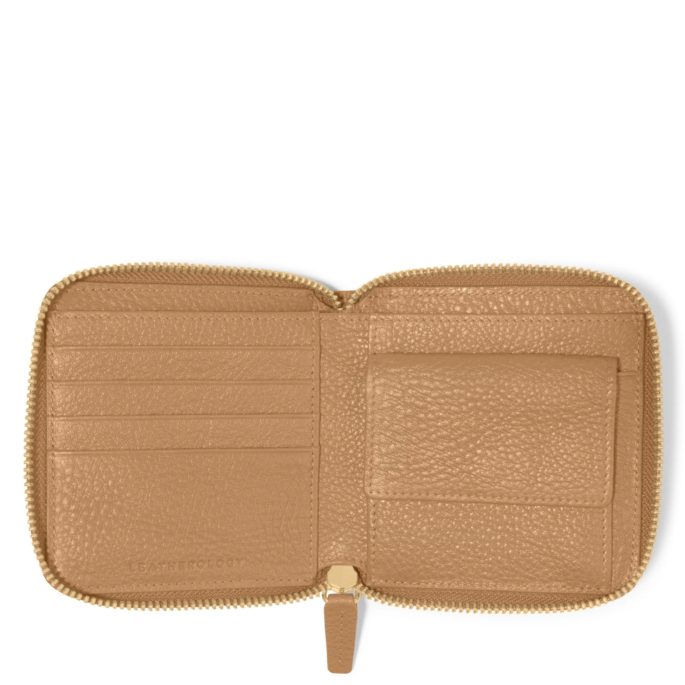 Small Zippered Wallet Camel - Image 6