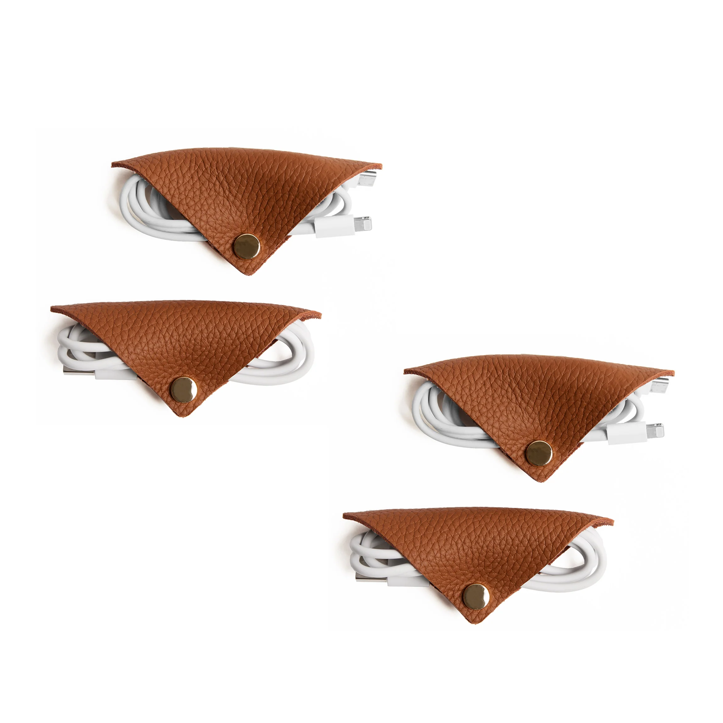 Snap Cord Wrap, Set of 4 Saddle Brown