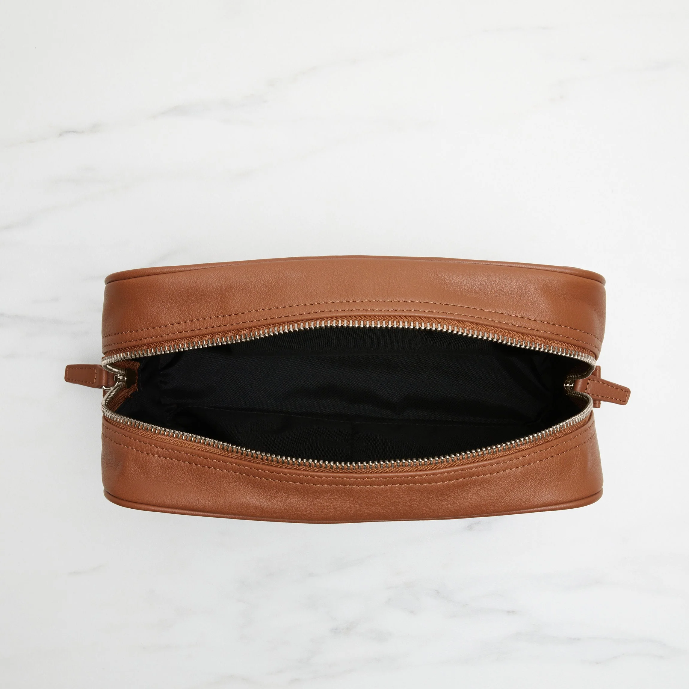 Top Zip Toiletry Bag Cognac - Image 6