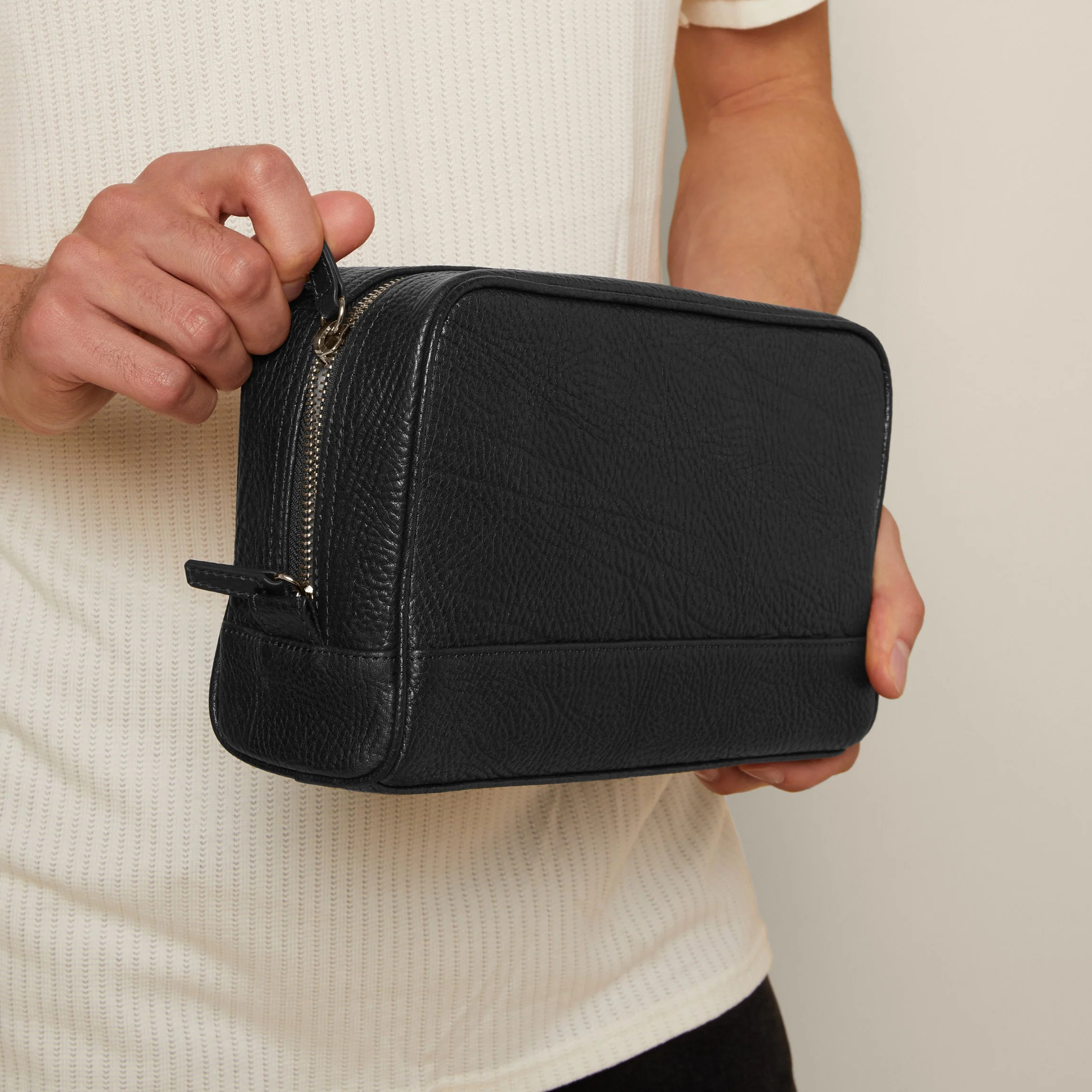 Top Zip Toiletry Bag Ebony - Image 3