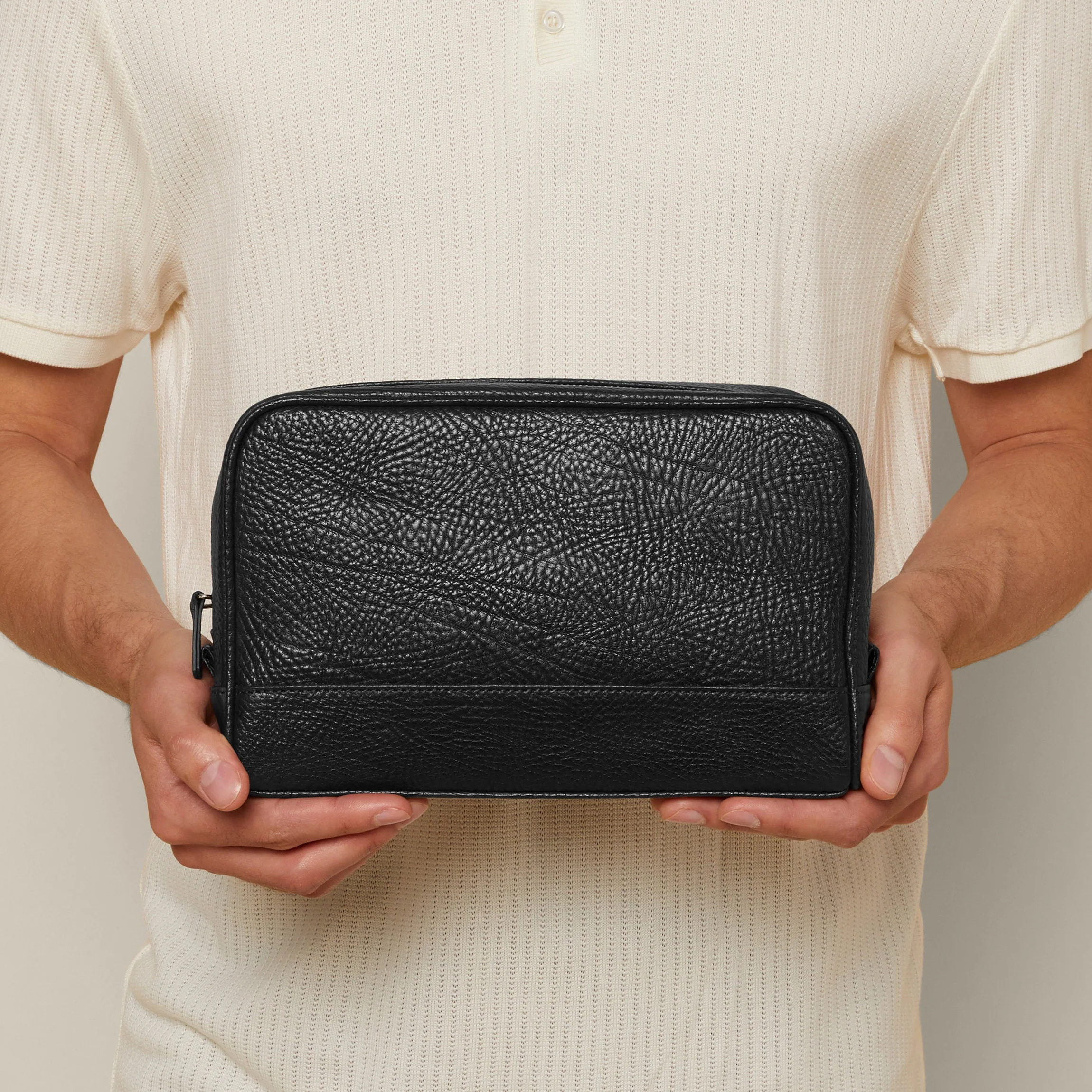 Top Zip Toiletry Bag Ebony - Image 4