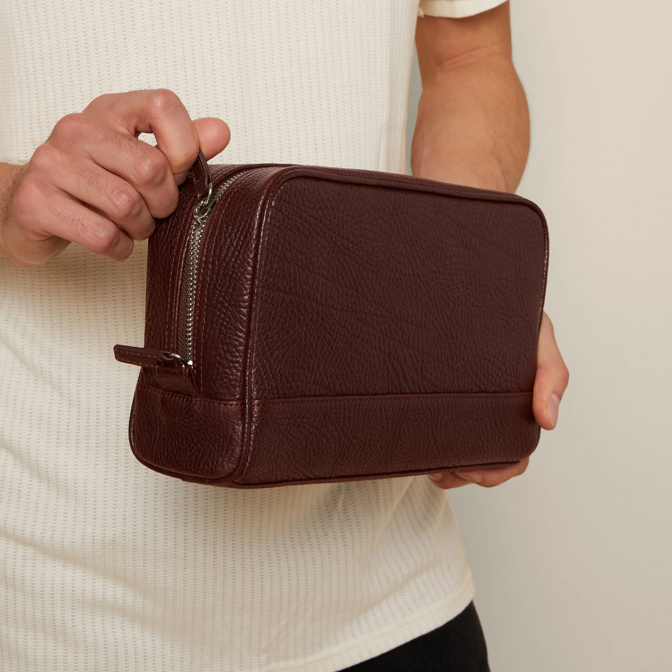 Top Zip Toiletry Bag Espresso - Image 3