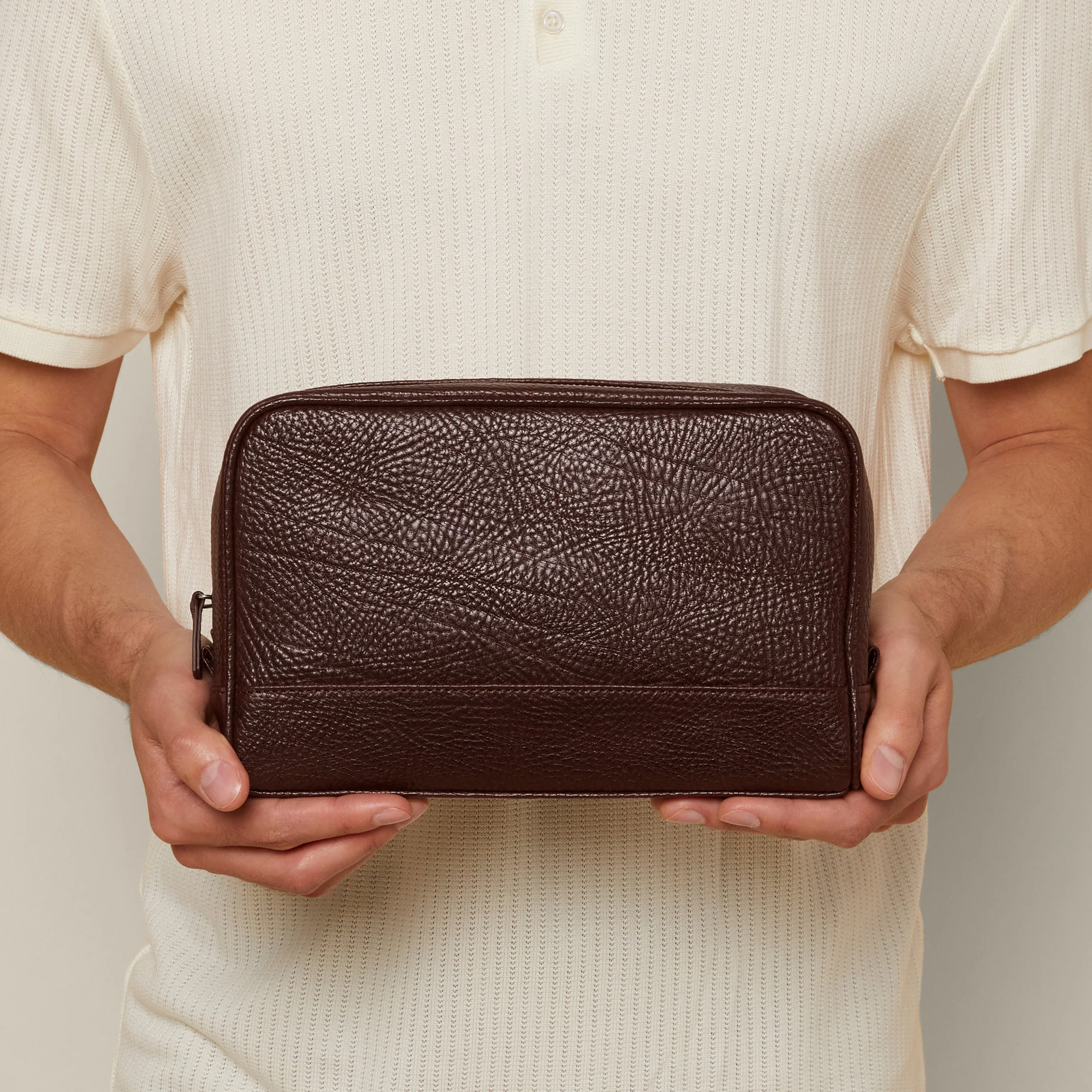 Top Zip Toiletry Bag Espresso - Image 4