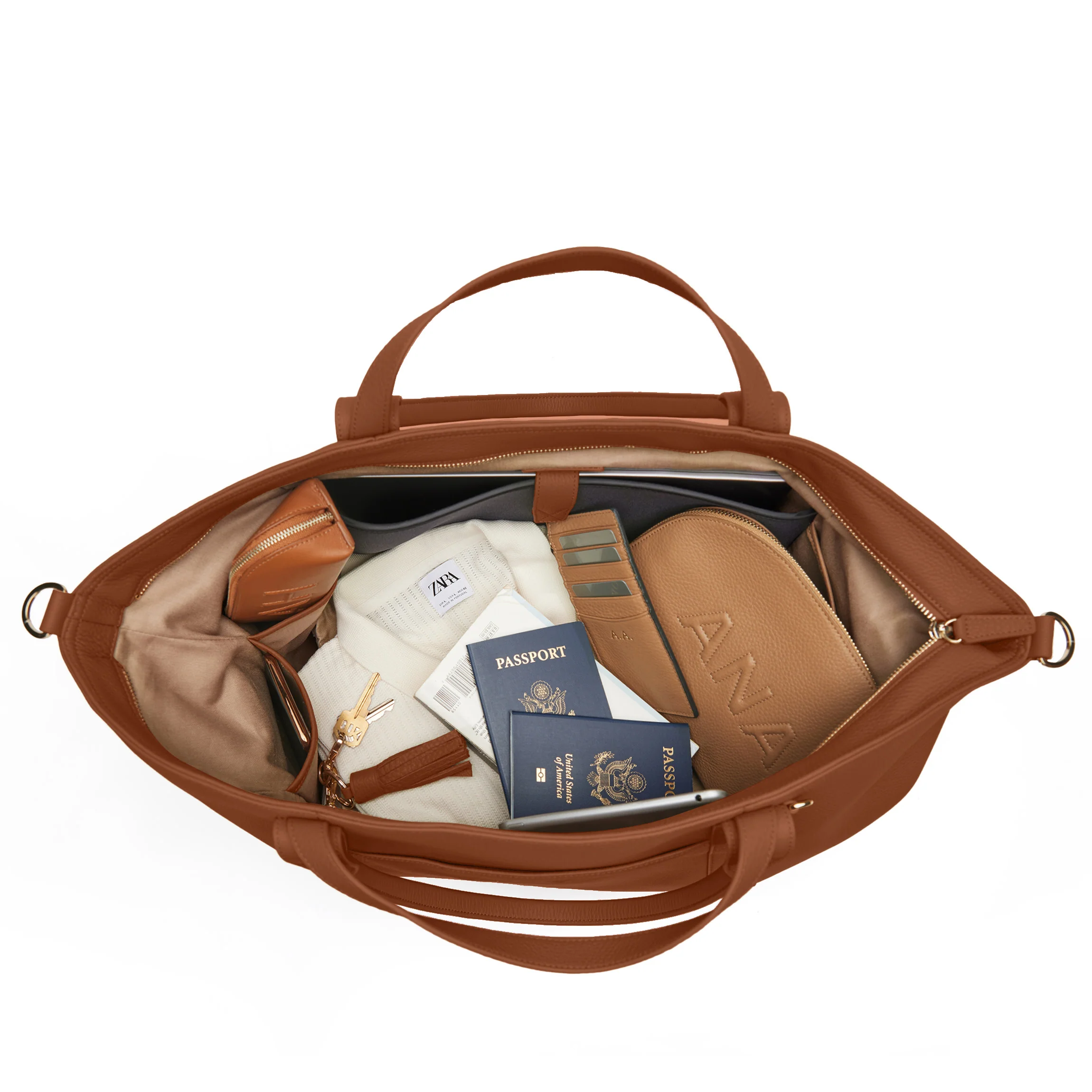 Transit Travel Tote Saddle Brown - Image 4