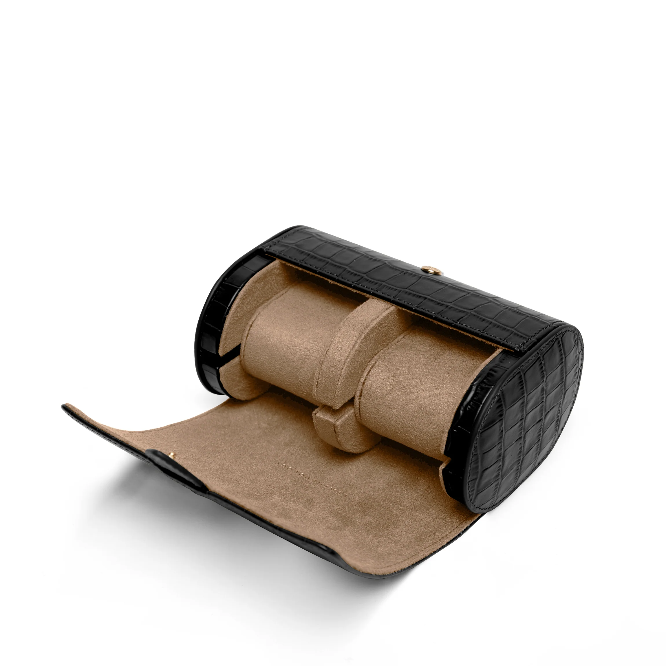 Travel Double Watch Roll Black Croc - Image 5