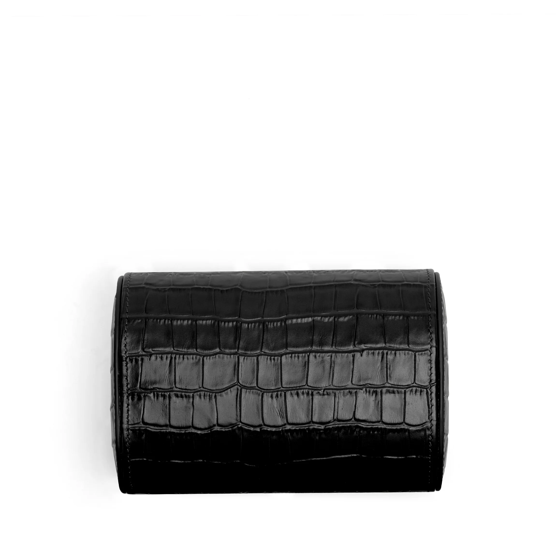 Travel Double Watch Roll Black Croc - Image 8