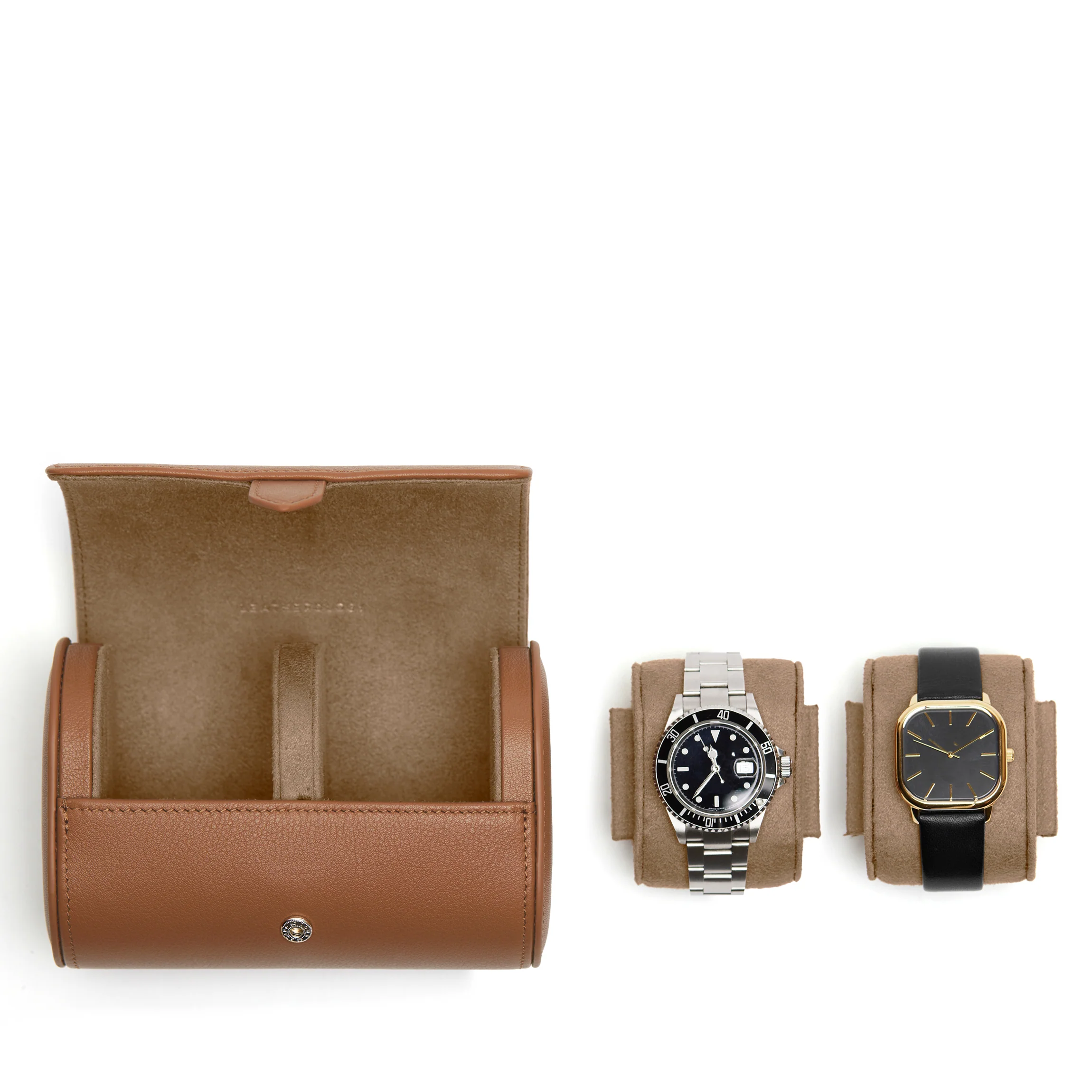 Travel Double Watch Roll Cognac - Image 4
