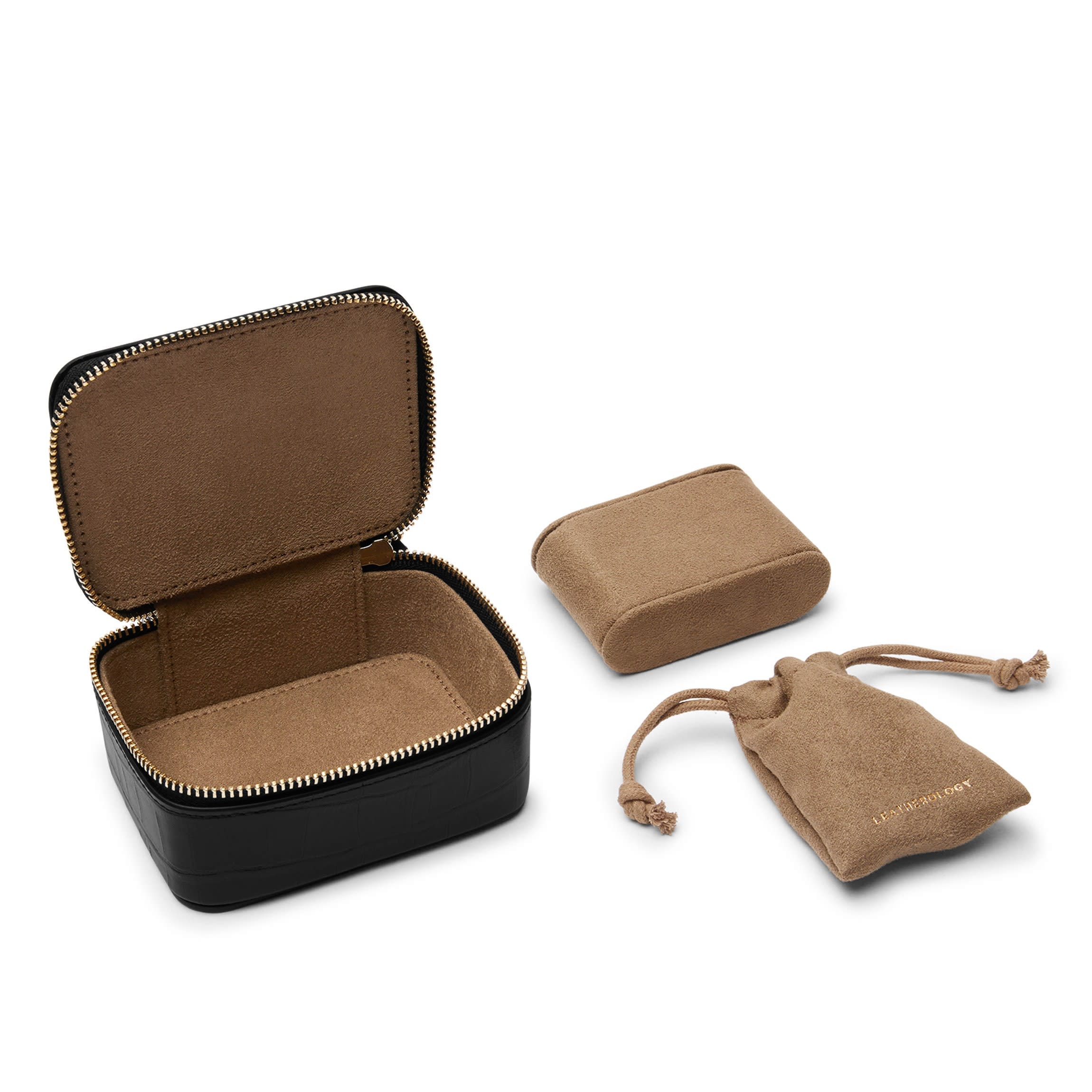 Travel Watch Box Black Croc - Image 2