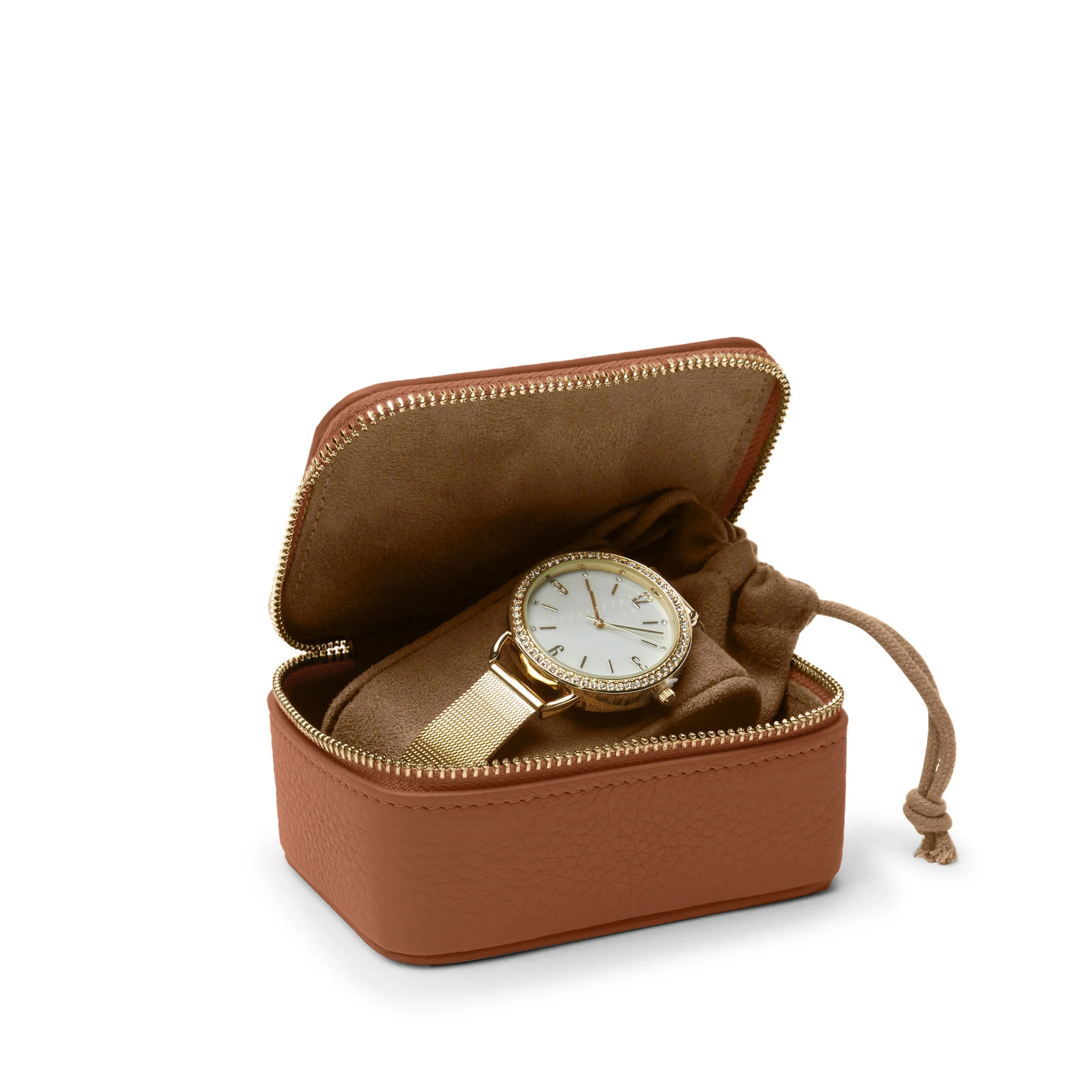Travel Watch Box Saddle Brown