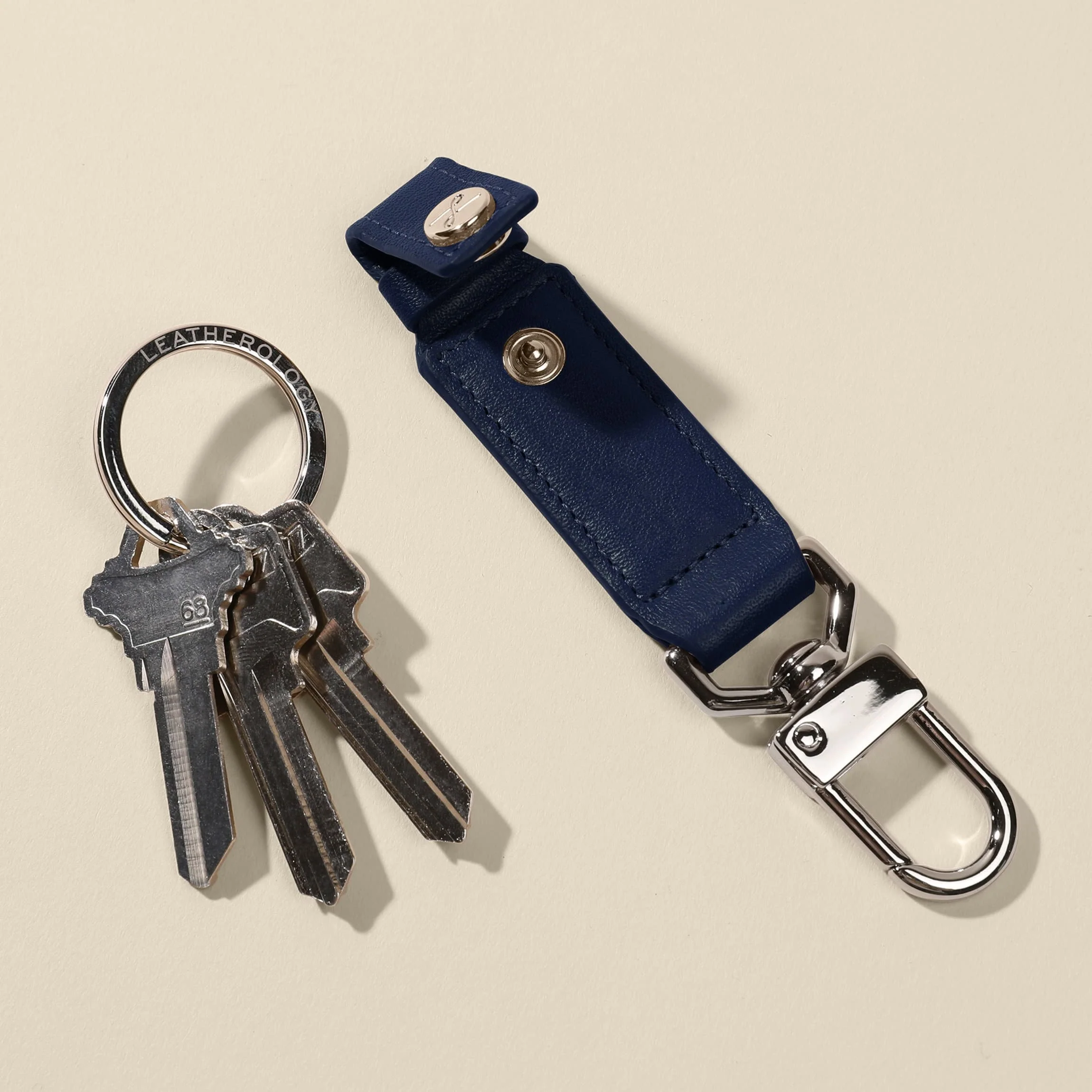 Valet Snap Keychain Navy Blue - Image 2