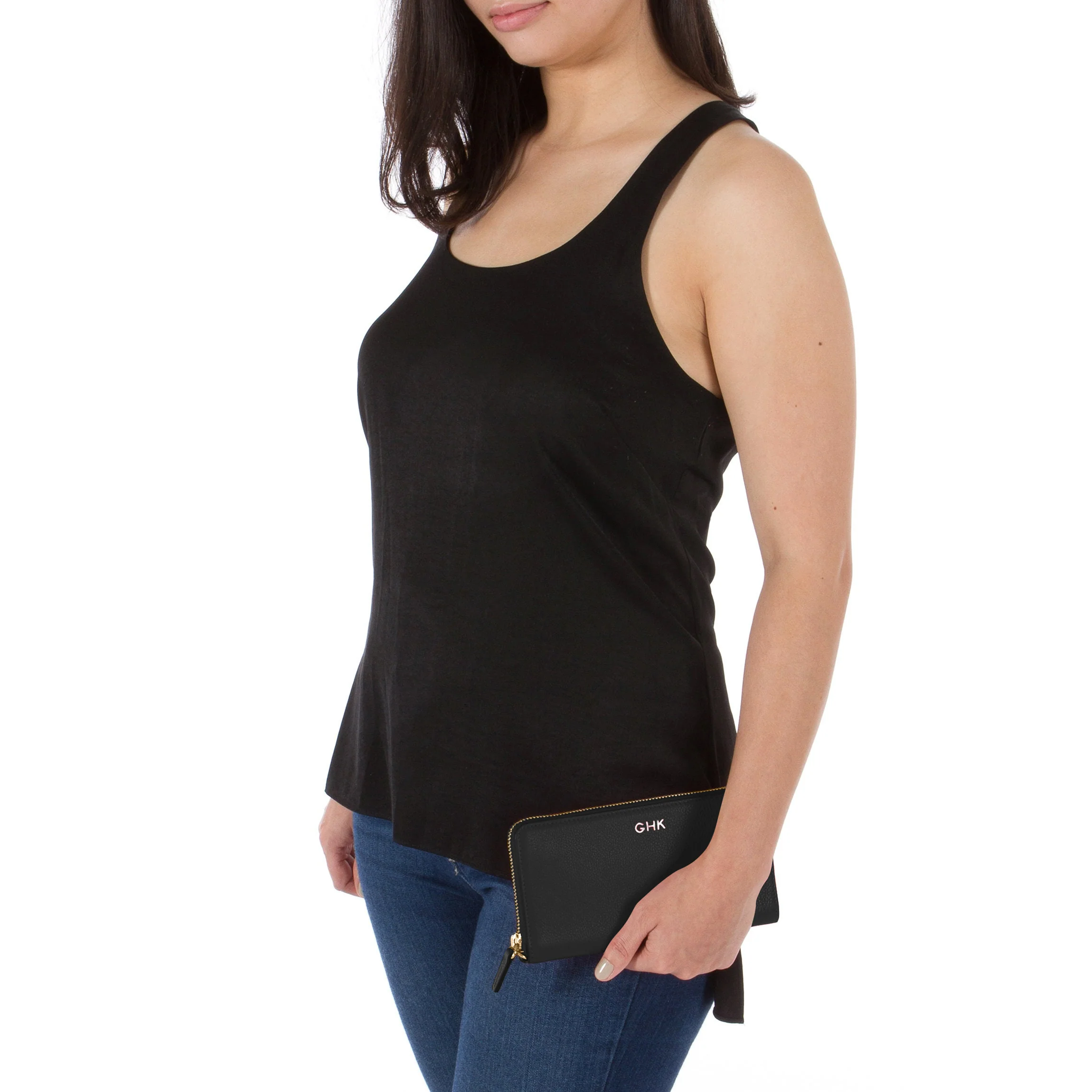 Windsor Flat Zip Wallet Black Pebble - Image 5