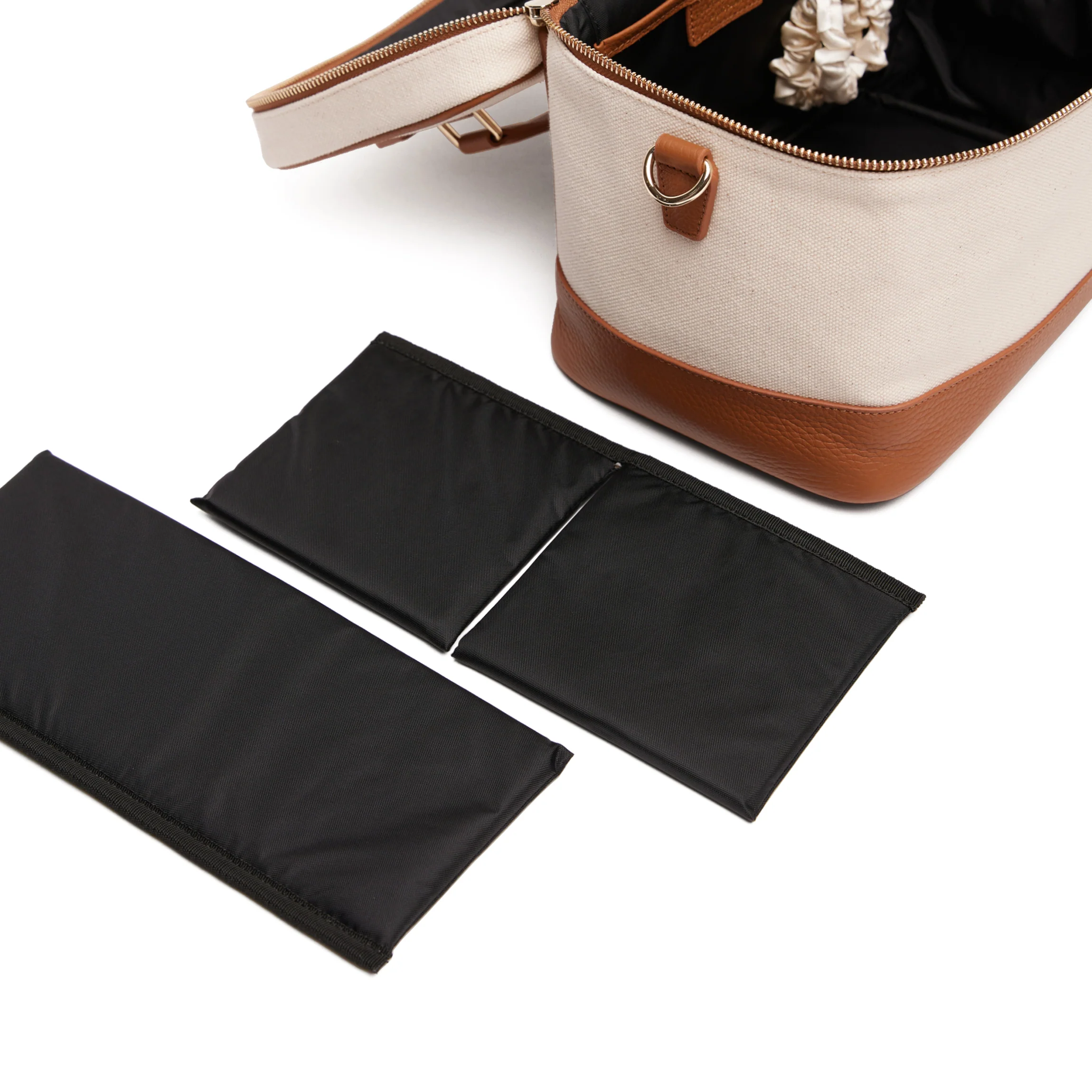 XL Train Case Natural Canvas/Saddle Brown - Image 3