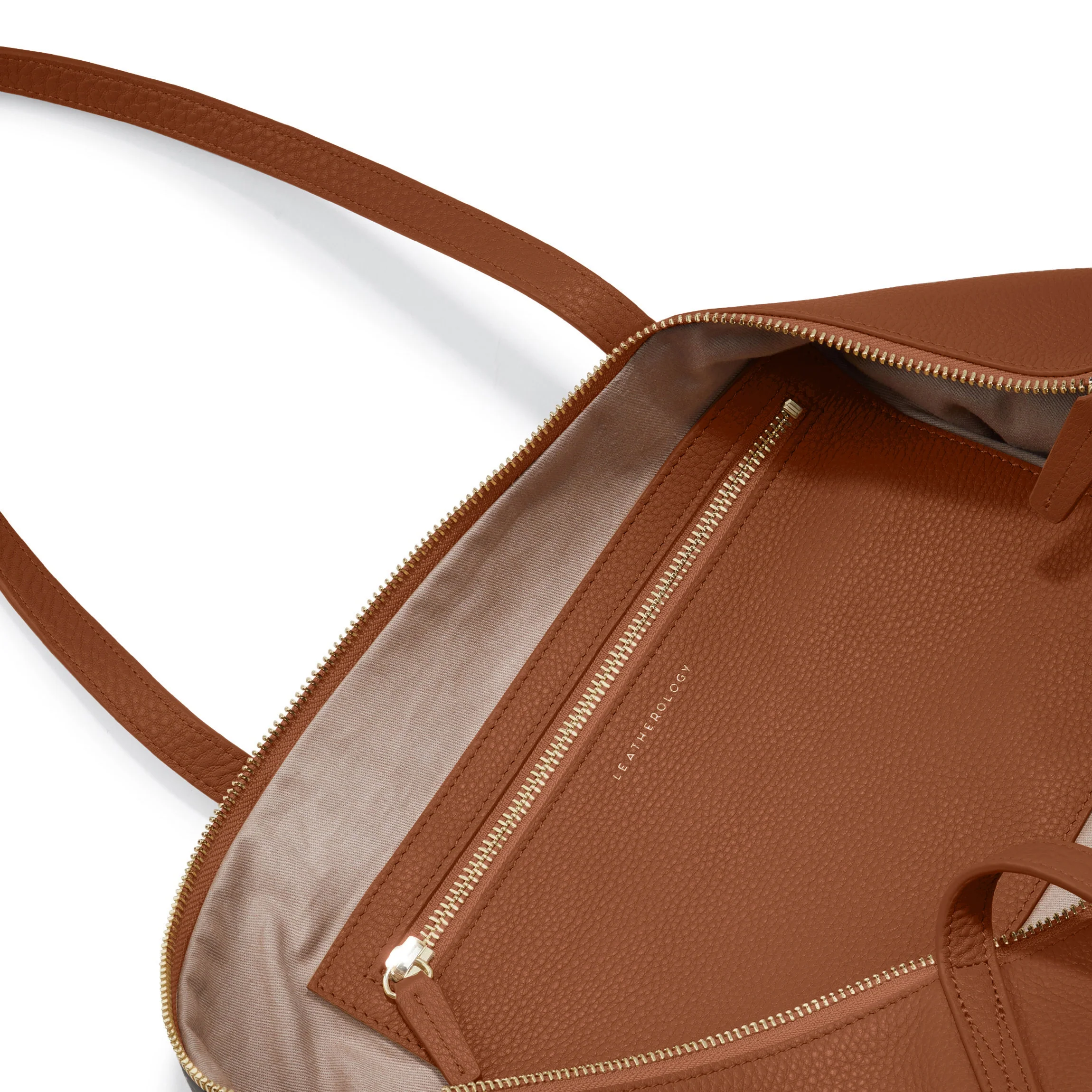 Aleena Soft Zippered Tote Saddle Brown - Image 5