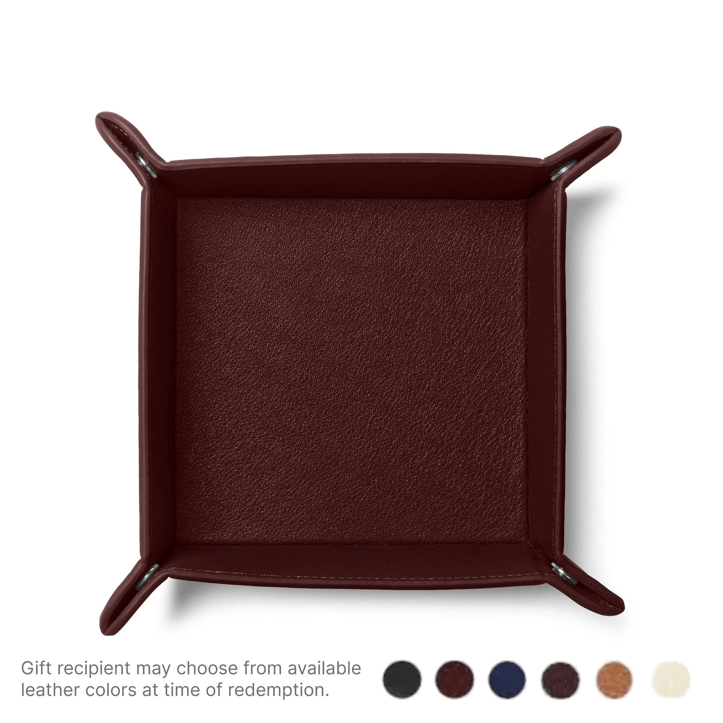 Yours, Truly Square Valet Tray Gift Set Leather - Image 3