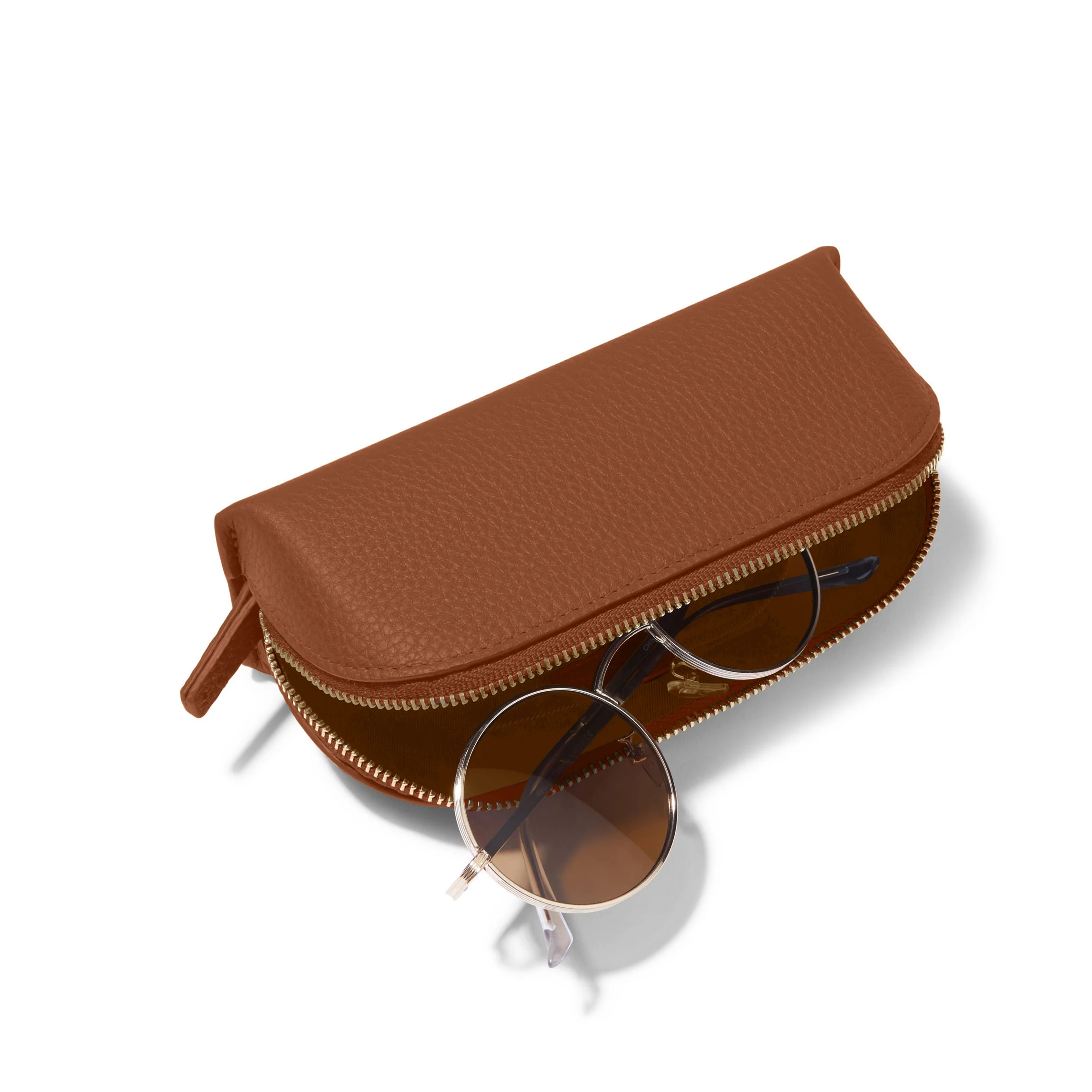 Zip Sunglass Case Saddle Brown - Image 3