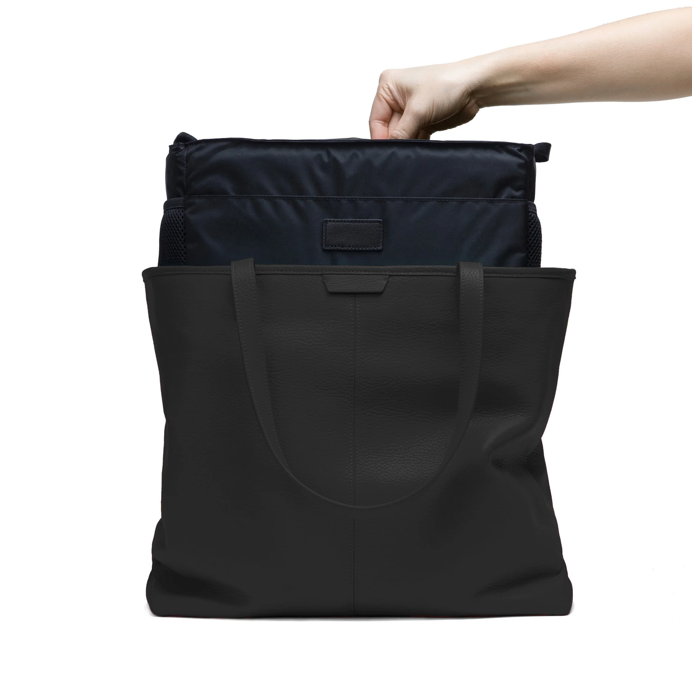 Zippered Downtown Diaper Bag Black Pebble - Image 2