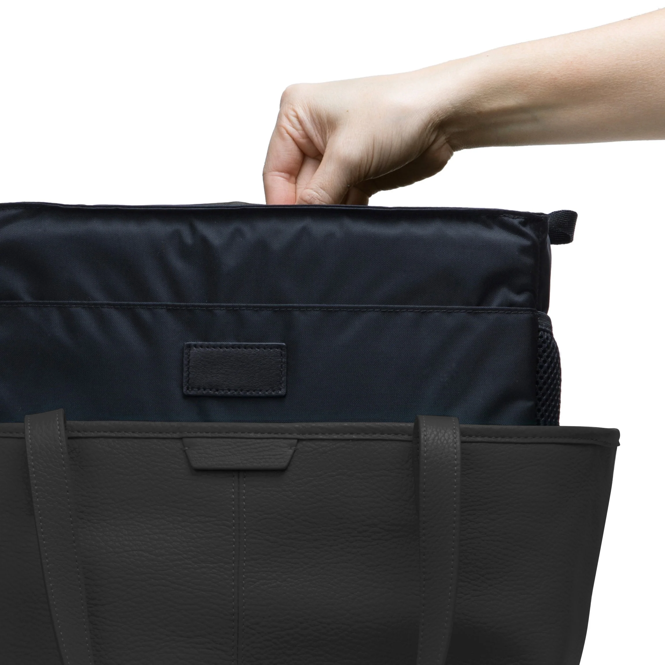 Zippered Downtown Diaper Bag Black Pebble - Image 3