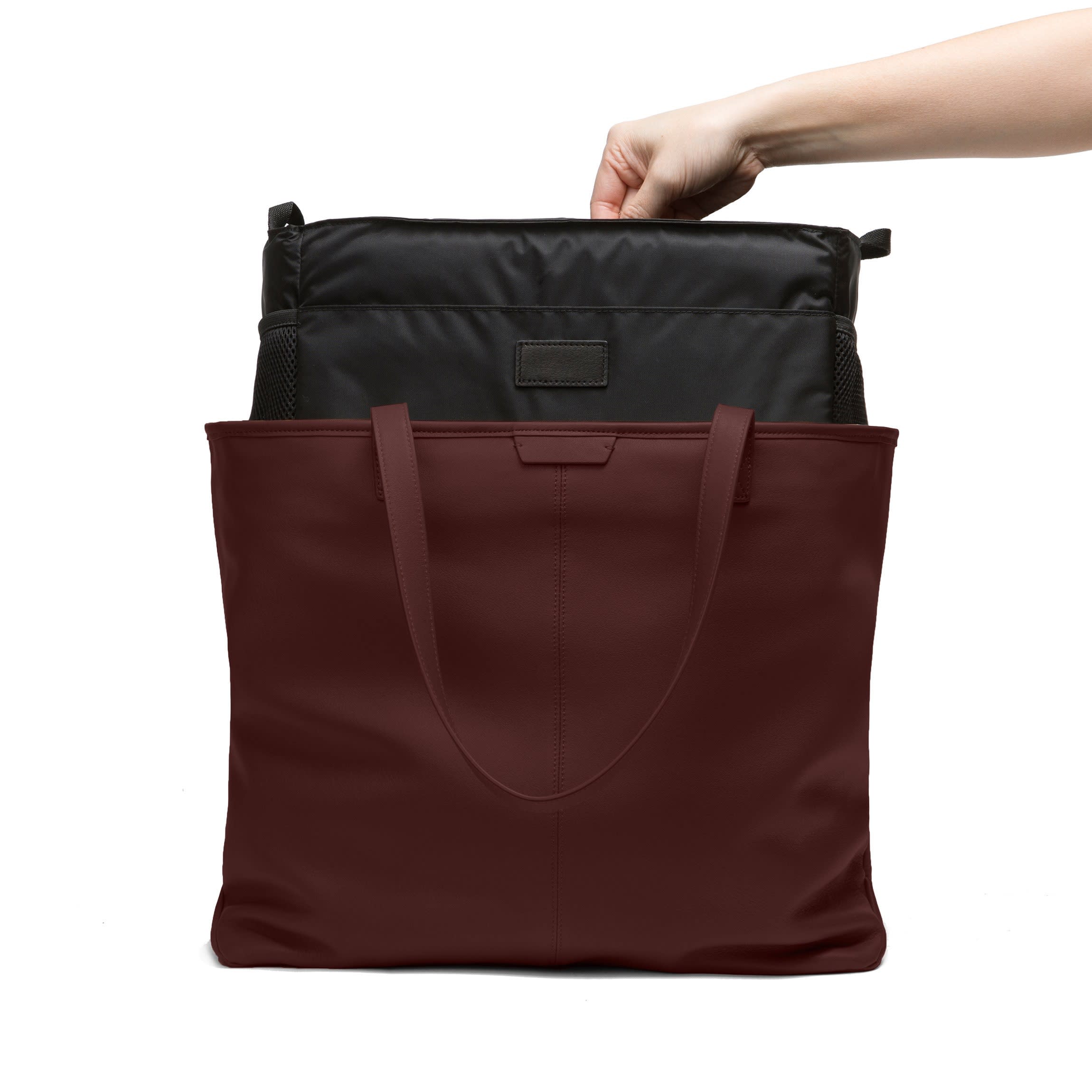 Zippered Downtown Diaper Bag Bordeaux - Image 2