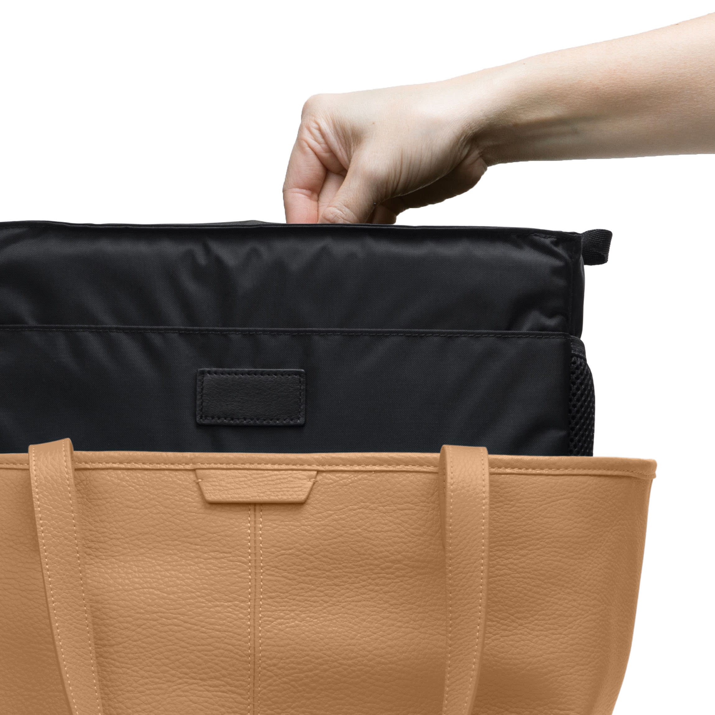 Zippered Downtown Diaper Bag Camel - Image 3